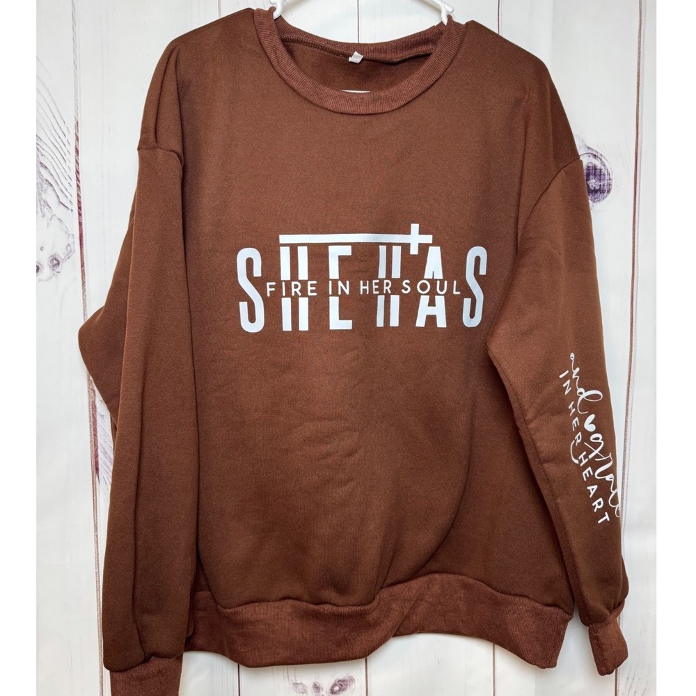 Brown Inspirational Sweater / Size XL / Sku0052